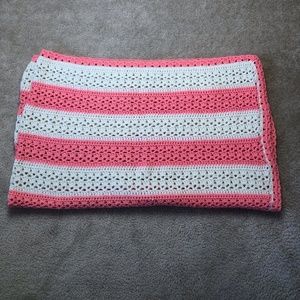 Vintage Handmade Striped Afghan Throw Blanket